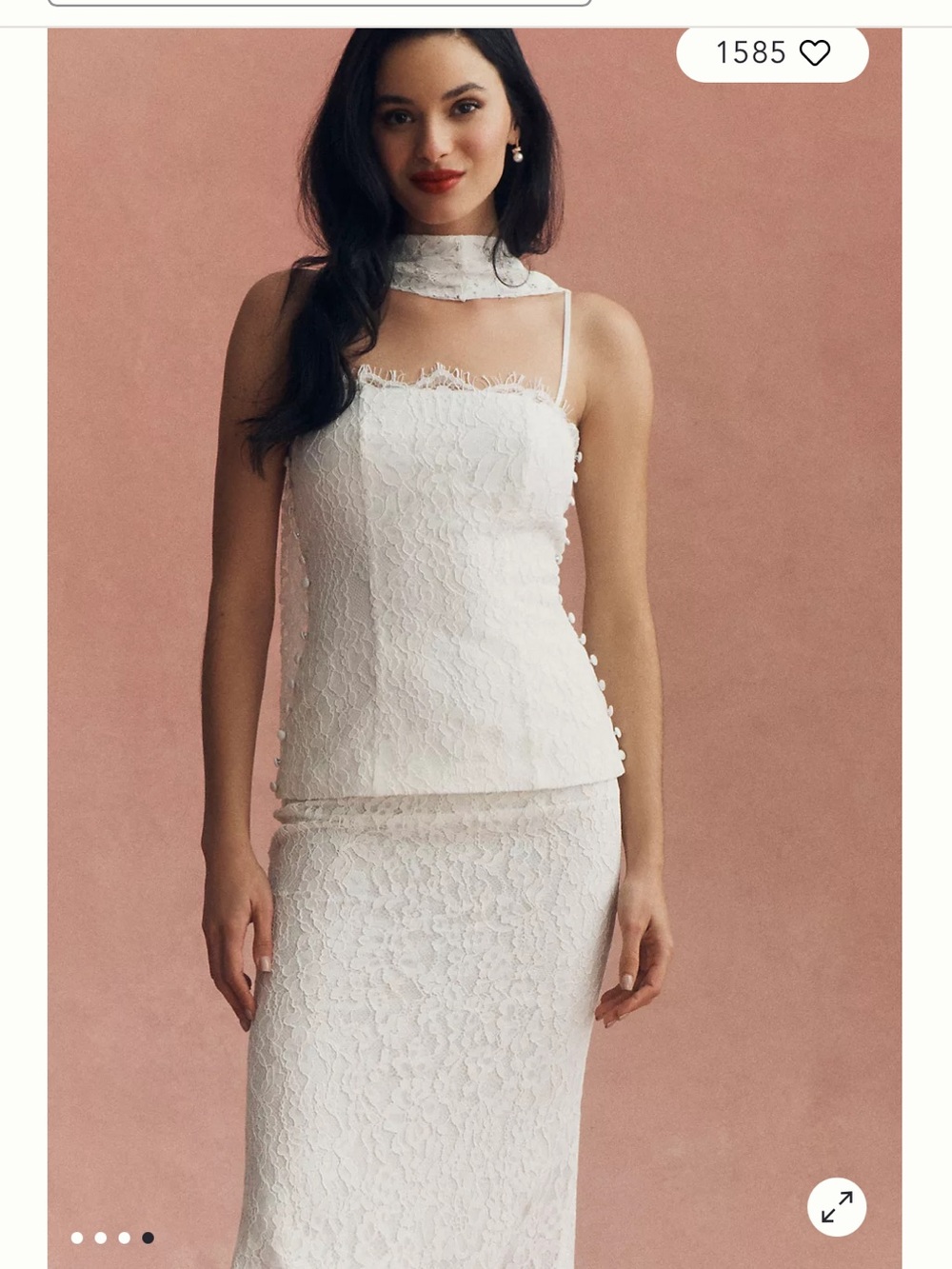 Elegant White Lace Wedding Dress with High Neck Scarf